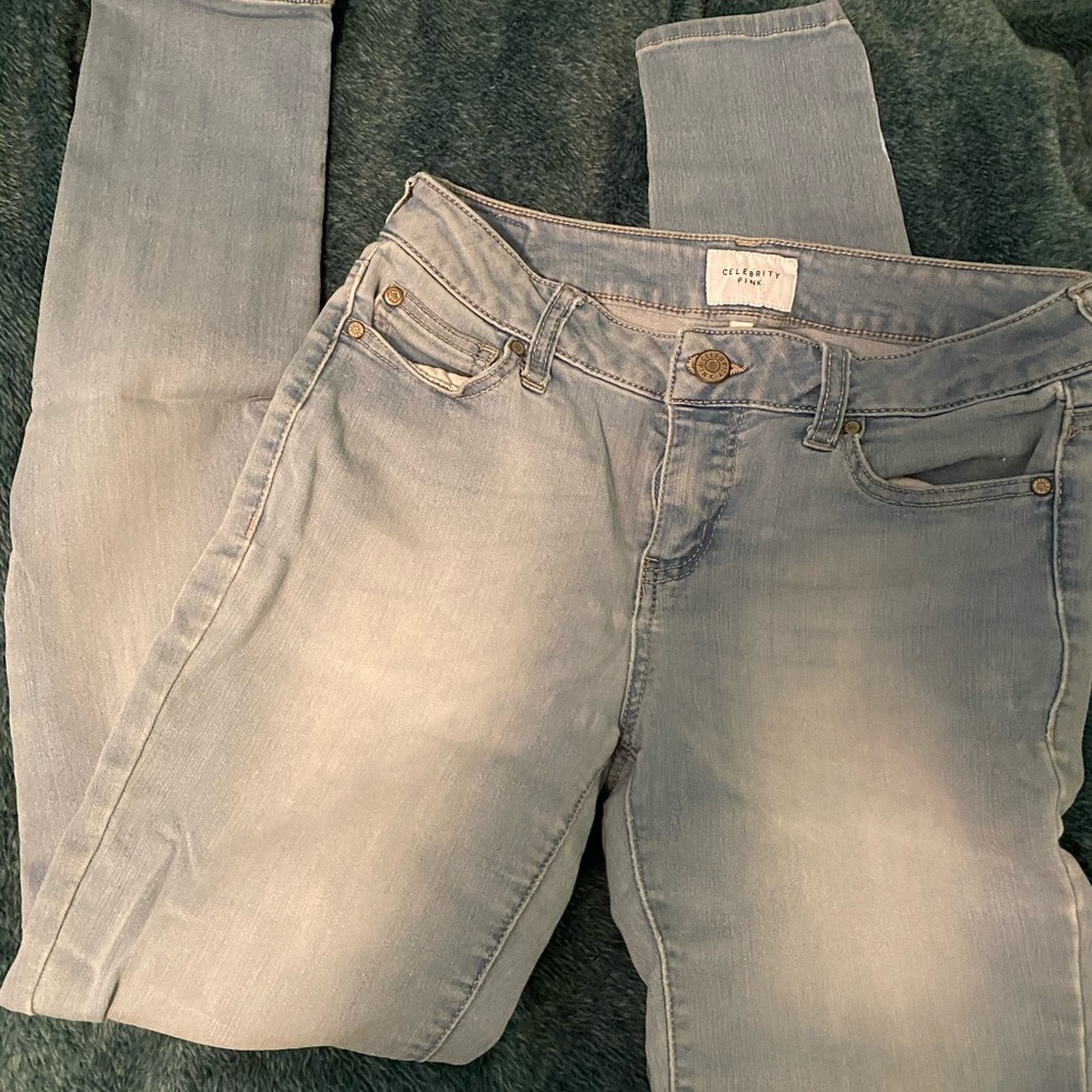 Celebrity pink jeans High waist jeans